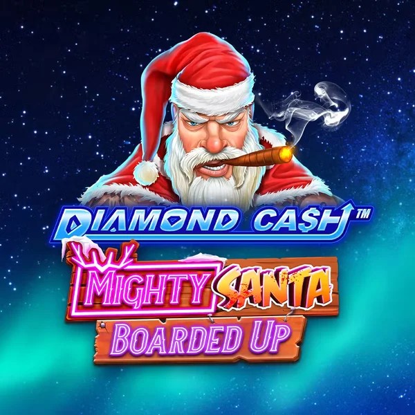 Diamond Cash Mighty Santa Boarded Up slot visual from Greentube available on playmojo.dk