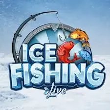 Ice Fishing Live slot logo by Evolution at PlayMojo Casino