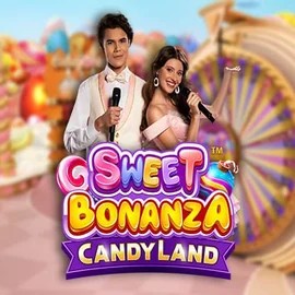 Sweet Bonanza Candy Land Live slot visual from Pragmatic Play available on playmojo.dk